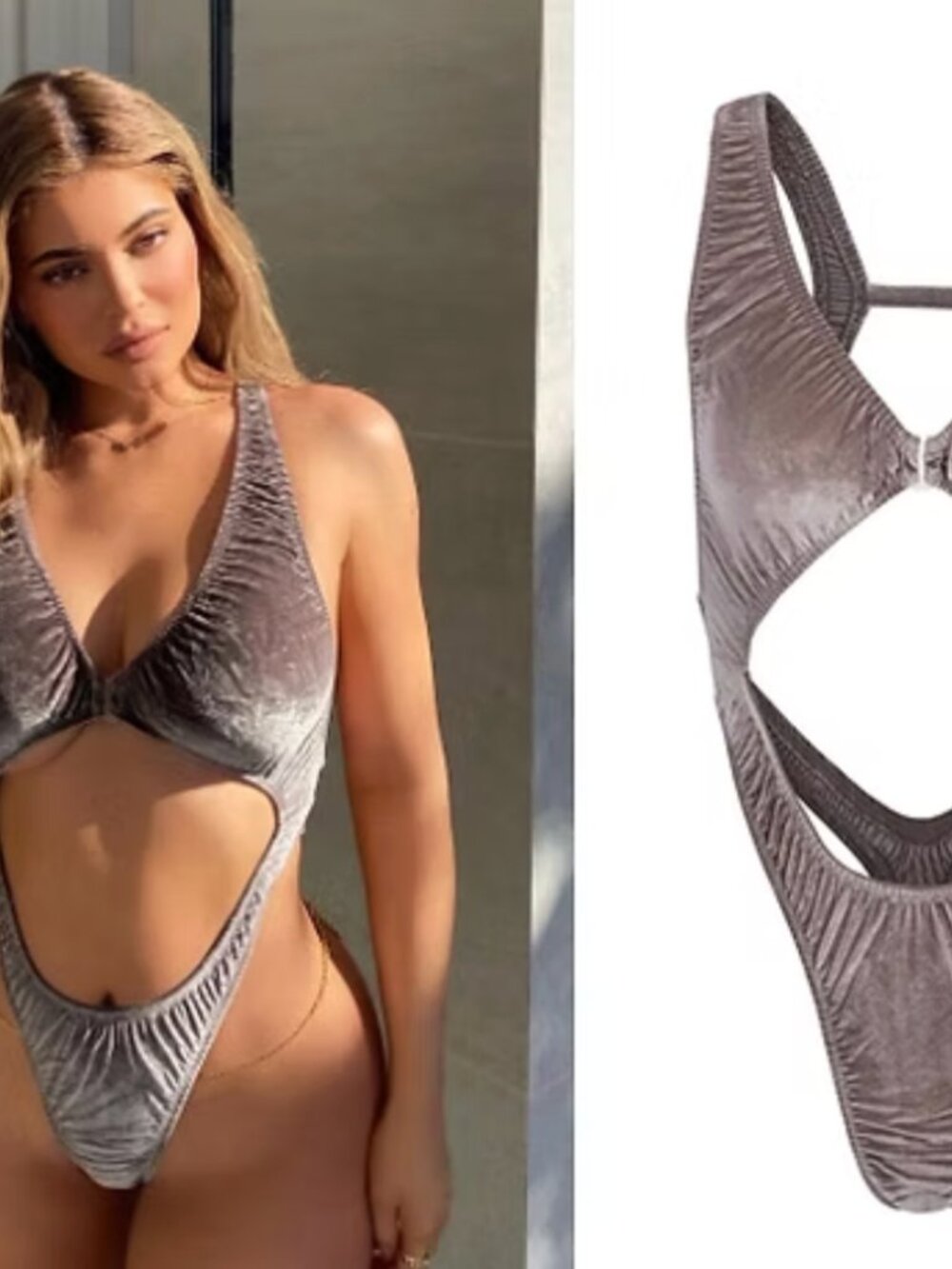 Skims Stretch Velvet Cut Out Bodysuit L - Picture 2 of 7